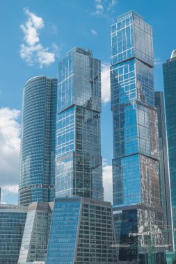 Moscow City - günün, Moskova Uluslararası İş Merkezi.