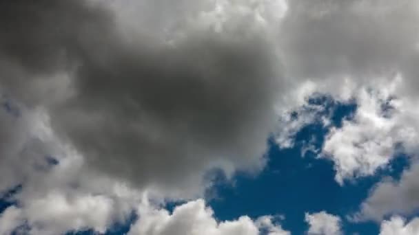 비 구름입니다. 검은 폭풍 구름이 빠르게 이동. — 비디오