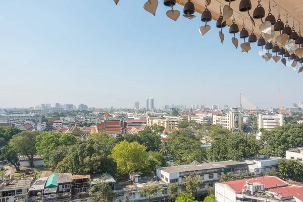 Widok na Bangkok z Golden Mount w Wat Saket — Zdjęcie stockowe