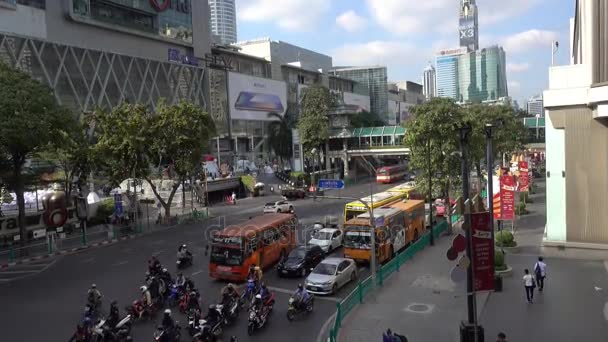 방콕, 태국-12 월 6 일, 2017: 방콕 하루 트래픽 — 비디오
