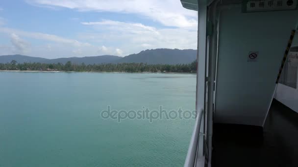 Koh Chang Adası'na giderken feribotuna Siam Körfezi görünümünü. — Stok video