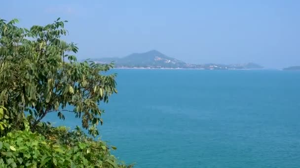 Beautiful tropical Samui island, Thailand form viewpoint — Stock Video