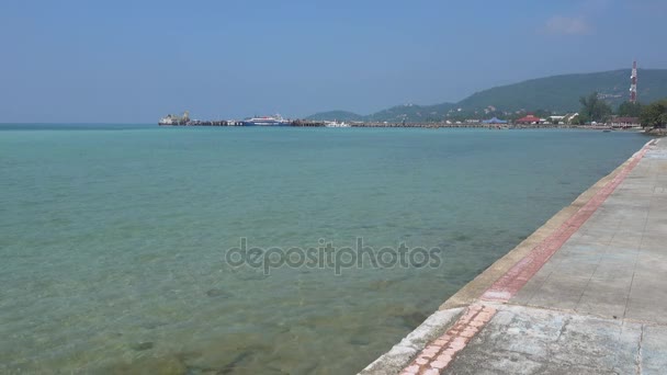 Muelle de Nathon, Koh Samui, Tailandia, Vista al mar — Vídeos de Stock