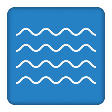 Dalgalar anahat simgesini, modern en az düz style.vector tasarlamak