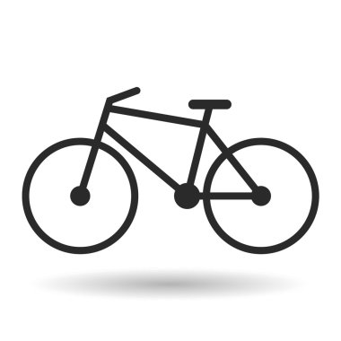 Beyaz background.vector resimde gölge ile Bisiklet simgesi