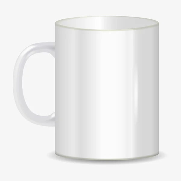 Illustration vectorielle de tasse blanche photoréaliste sur fond blanc . — Image vectorielle