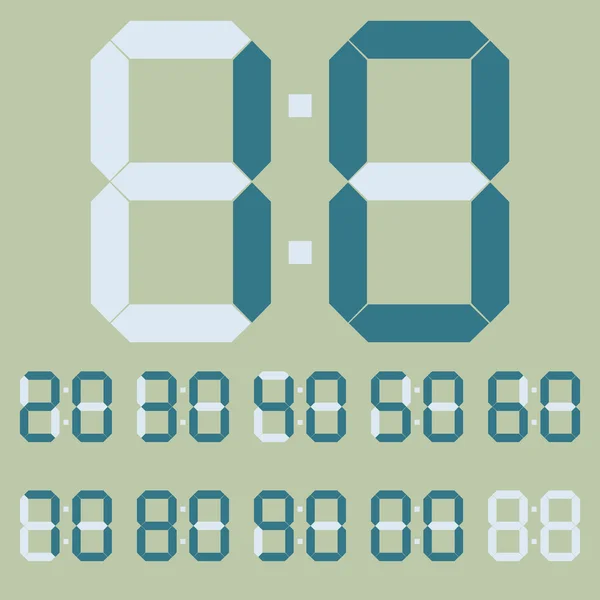 Numeri digitali in colori verdi illustrazione vettoriale — Vettoriale Stock