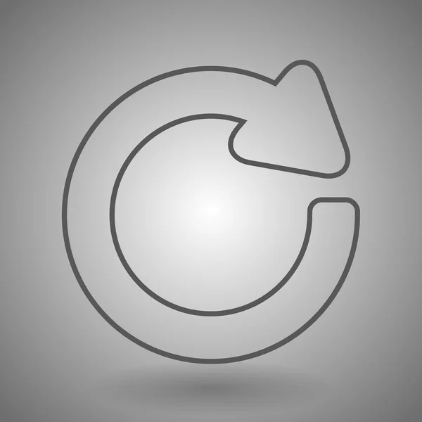 Outline restart icon isolated on grey background. Line refresh symbol for website design, mobile application, ui. Vector illustration — Διανυσματικό Αρχείο