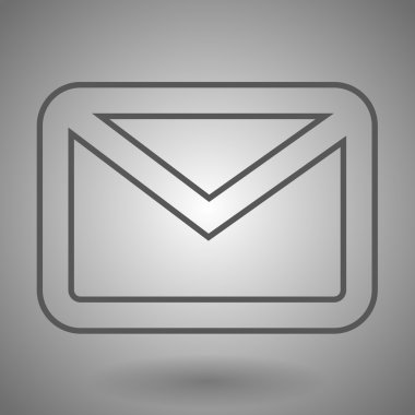 Zarf anahat simgesi. Doğrusal zarf simgesi vektör çizim gri arka plan üzerinde