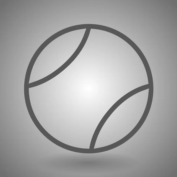 Tennis bal lijn pictogram voor web, mobiel en infographics. Vector donker grijs pictogram geïsoleerd op lichte grijze achtergrond. — Stockvector