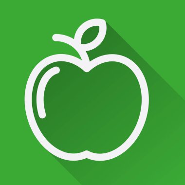Apple düz doğrusal uzun gölge simgesi. Vektör satırı simgesi