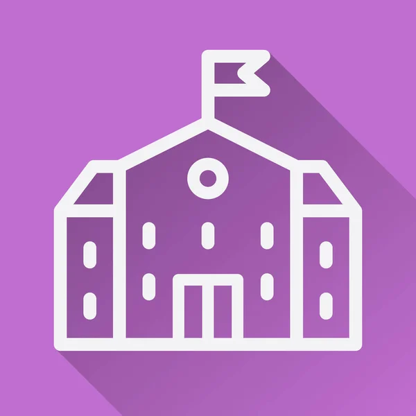 Home-Symbol. Haus-Wohnung mit Schattenvektor-Illustration auf dem violetten Hintergrund — Stockvektor