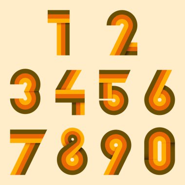 Hipster numaralarını ayarlayın, fikir sayılar tipografi tasarım öğesi için düğün davetiyesi, matematik logo sembolleri mockup paralel mahsup ince kavşak satır stil