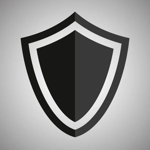 Vector shield icon Vector illustration on a gray background — Stock Vector