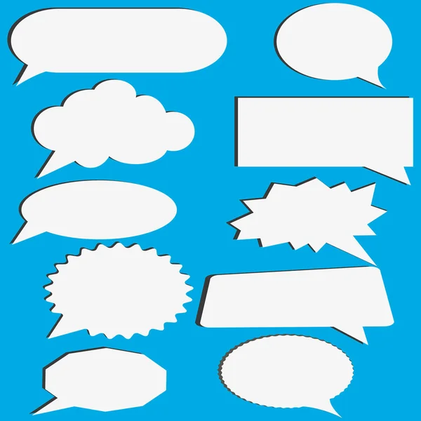 Thought , speech bubble. Dream cloud. Talk balloon. Quote box. Text information frame. Banner and badge. Set of vector illustration icons. — Stock Vector
