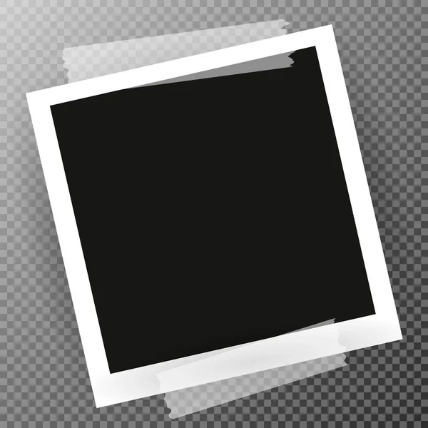Fotorámeček s stín na lepící lepící pásky skotskou, izolovat pozadí, vektorové šablony pro vaše stylové fotografie nebo obrázky, Eps10 — Stockový vektor