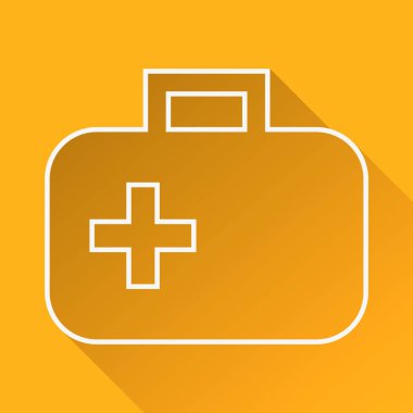 uzun gölge ile ilk yardım kiti simgesi