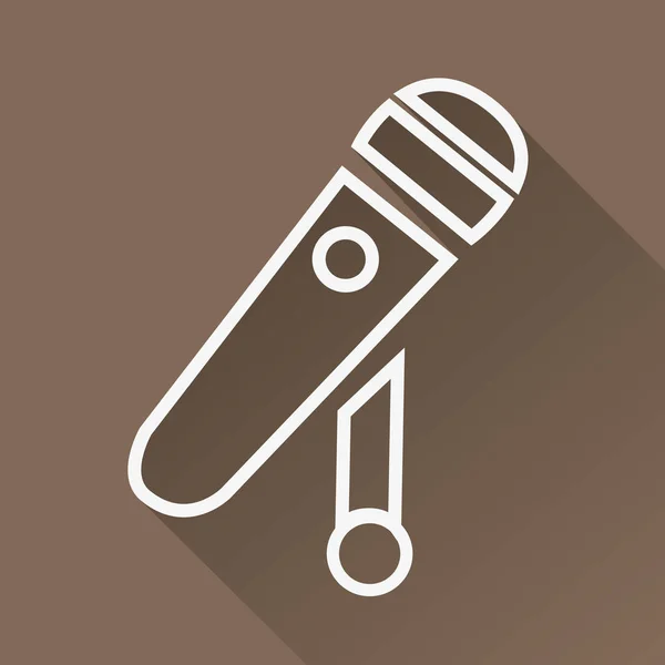Mikrofon ikon. Karaoke vagy rádió jele. Web gomb-val árnyék. — Stock Vector
