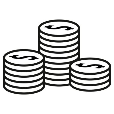 Anahat sikke simge gri arka plan üzerinde izole. Satır para simgesi web sitesi tasarımı, logo, app, UI. Düzenlenebilir inme. Vektör çizim, Eps10