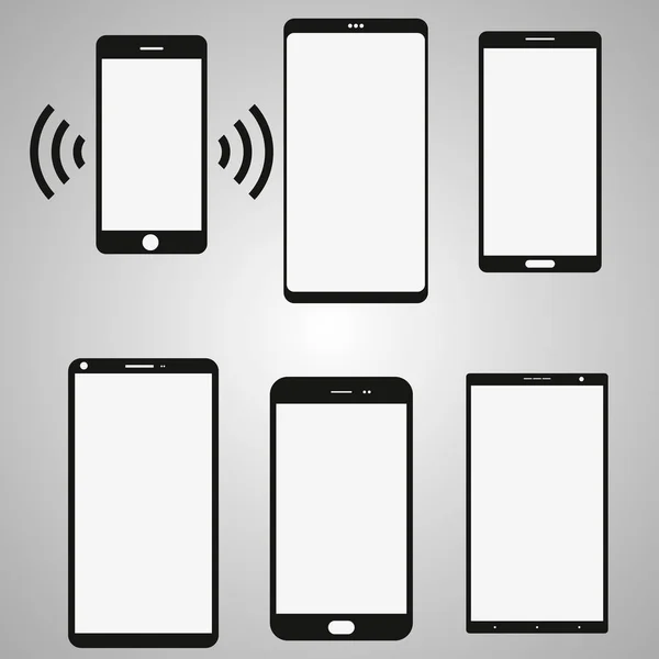 Mobiltelefon Ikonuppsättning — Stock vektor