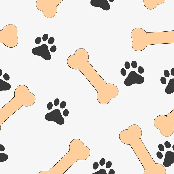 Paw vector, filled flat sign, solid pictogram isolated on white.Traces of dog Textile Pattern. Vector seamless. — Stock Vector