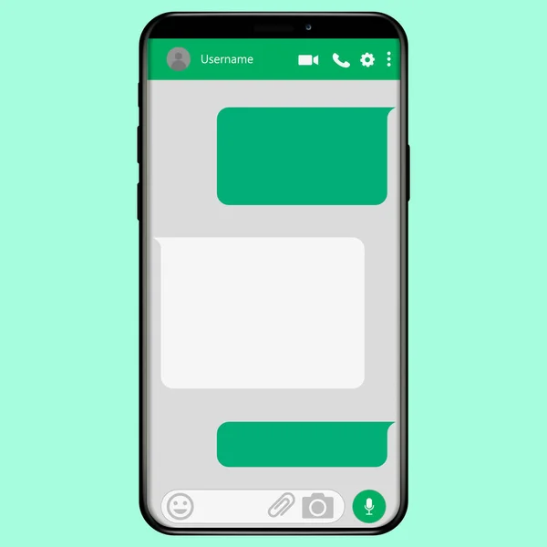 Watsapp Rede social Messenger concept frame in Iphone x, ilustração vetorial —  Vetores de Stock