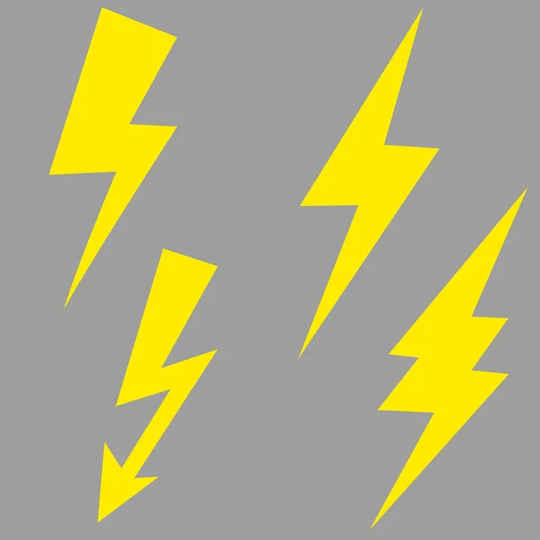 Lightning bolt vector icon set — Stock Vector