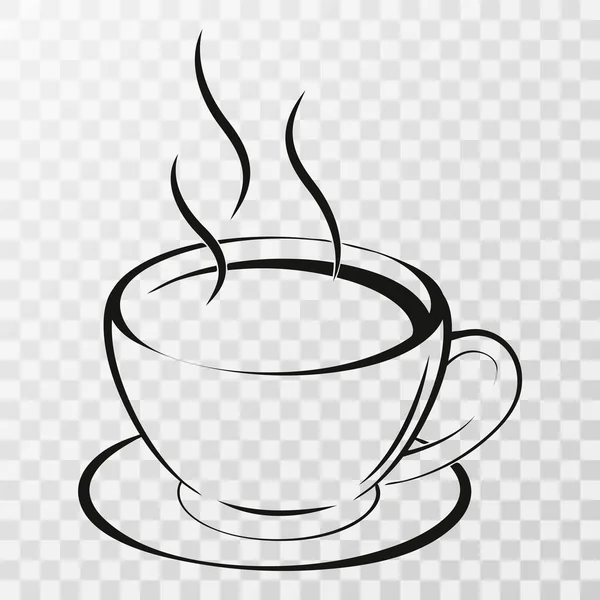 Espresso simgesi. Güçlü kahve espresso fincan ve duman. Vektör çizim