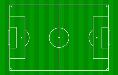 Futbol alanı veya futbol alan arka plan. Vektör yeşil mahkemeye oyun oluşturma.