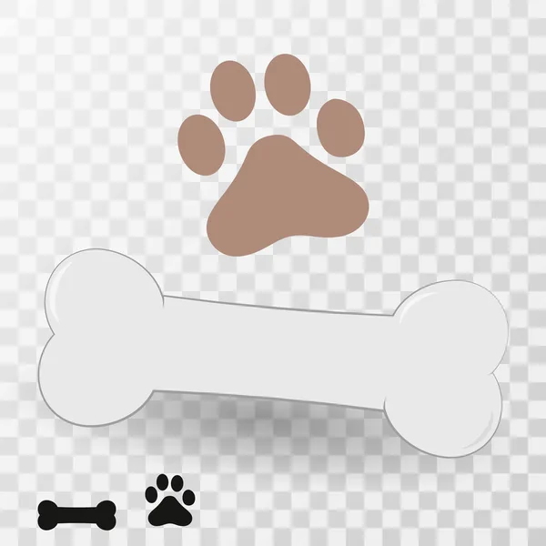 Vektor kutya csont ikonra. Mancs nyomtatási Iicon elszigetelt átlátszó háttér — Stock Vector