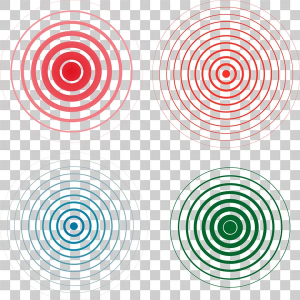 Red rings. Pain circle. Symbol of pain. For your medical design. set on transparent background. vector illustration — Stock Vector