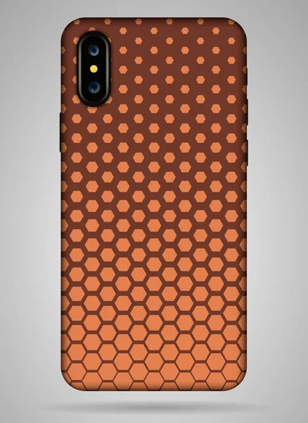 Smartphone couverture hexagonale sur fond abstrait. illustration vectorielle — Image vectorielle
