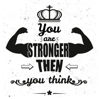 Sandığından daha güçlü. Doodle tipografik poster yazı. Motivasyon ve ilham verici vektör çizim alıntı ile. Ev Dekorasyon Tasarım sanat
