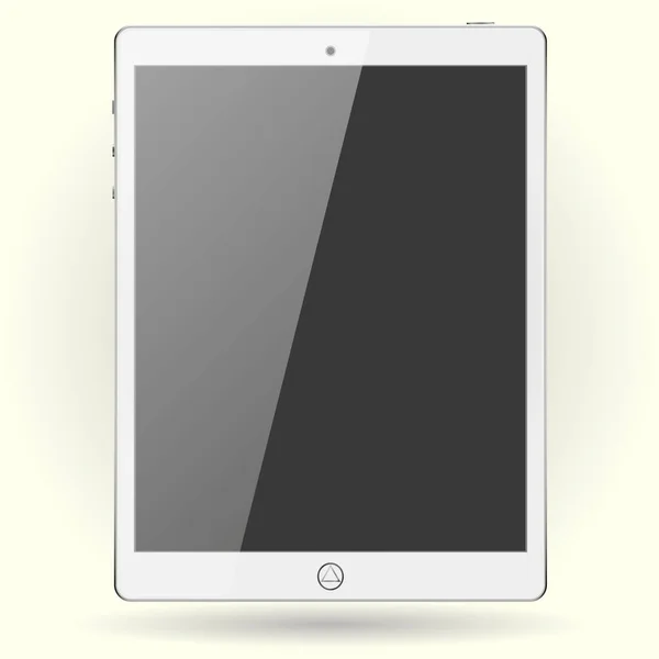 Tablet dengan warna abu-abu gaya ipad dengan layar sentuh kosong diisolasi pada latar belakang putih. gambar vektor saham eps10 - Stok Vektor