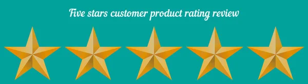 Cinco estrelas de classificação de produto do cliente rever ícone plano para aplicativos e sites. Vetor estelar — Vetor de Stock