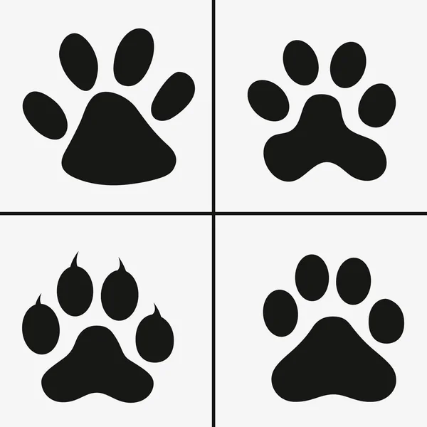 Paw Prints. Logo. Vectorillustratie. Paw Prints geïsoleerde vector illustratie. Paw Print pictogramserie. Zwart op een witte achtergrond. EPS-afbeelding. — Stockvector