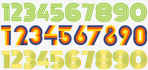 L'insieme di dieci numeri forma da zero a nove, elementi di design numerico. illustrazione vettoriale — Vettoriale Stock