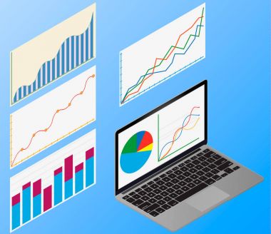 Kavram iş stratejisi. Çözümleme verisi ve yatırım. İş başarı.