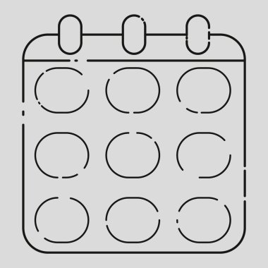 İnce çizgi takvim simgesini telefon kavramları ve web apps vektör çizim için.