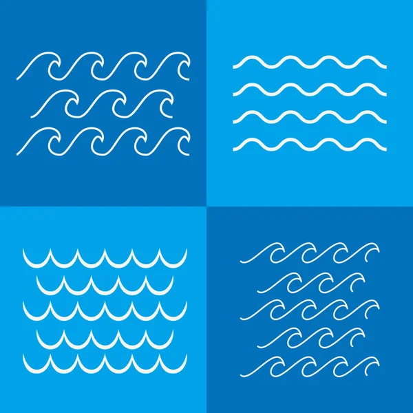 Wave icon set - design elements collection. — Stock Vector