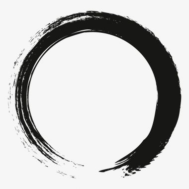 Painting Enso Zen Circle Brush Vector Illustration clipart