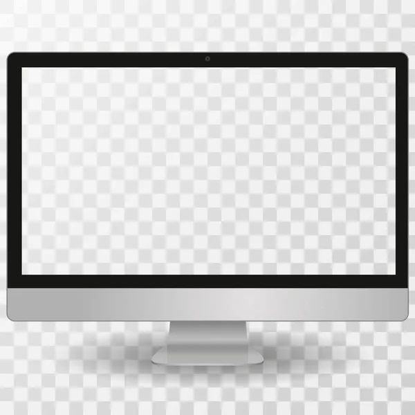 Apple imac počítač monitor displej s prázdnou obrazovkou izolované na průhledné pozadí. Vektor — Stockový vektor