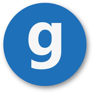 Gölge, vektör çizim ile mavi arka plan üzerinde g yazı tipi