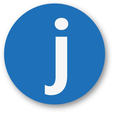 Gölge, vektör çizim ile mavi arka plan üzerinde j yazı tipi