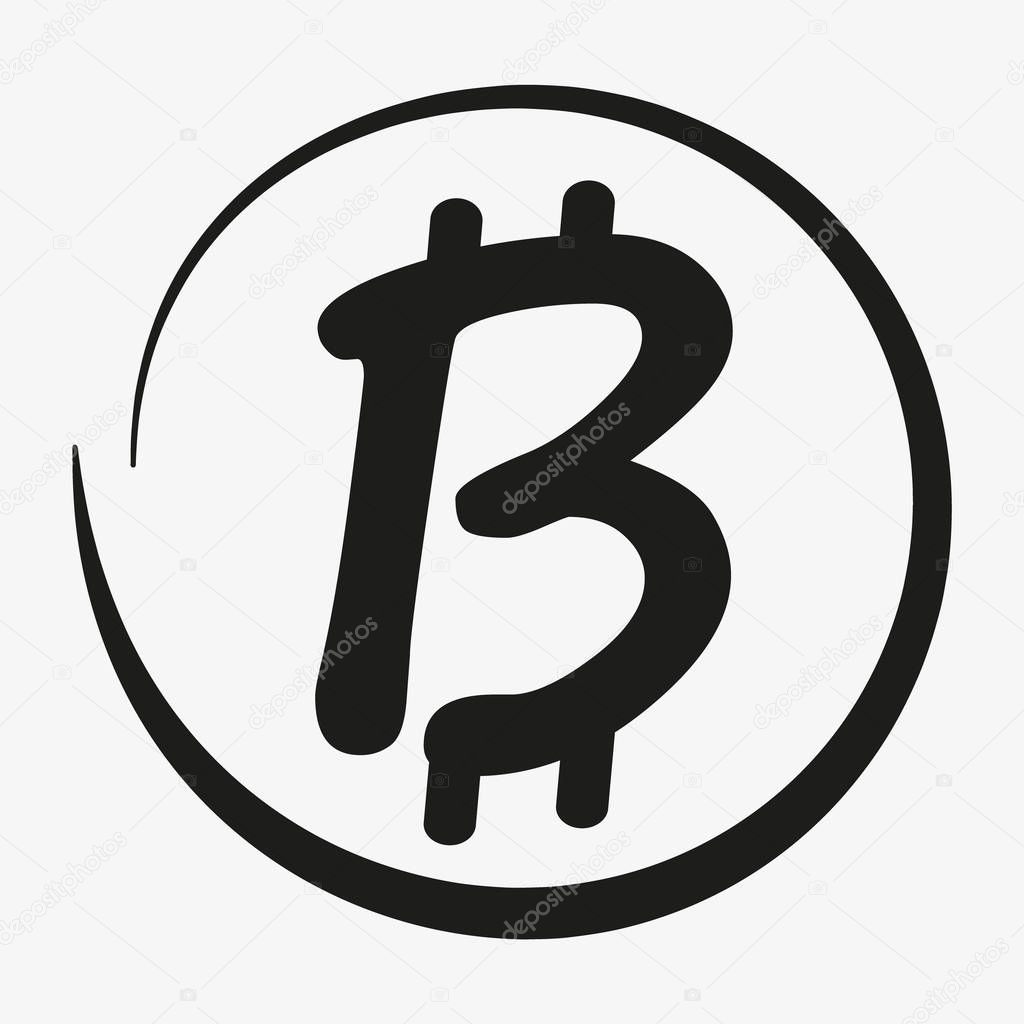 Bitcoin symbol. vector icon, solid logo illustration, pictogram isolated on white