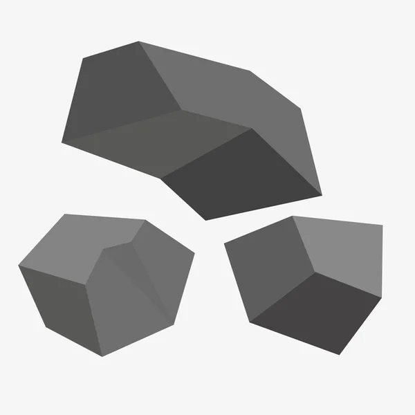 Pile de charbon isolé sur fond blanc — Image vectorielle