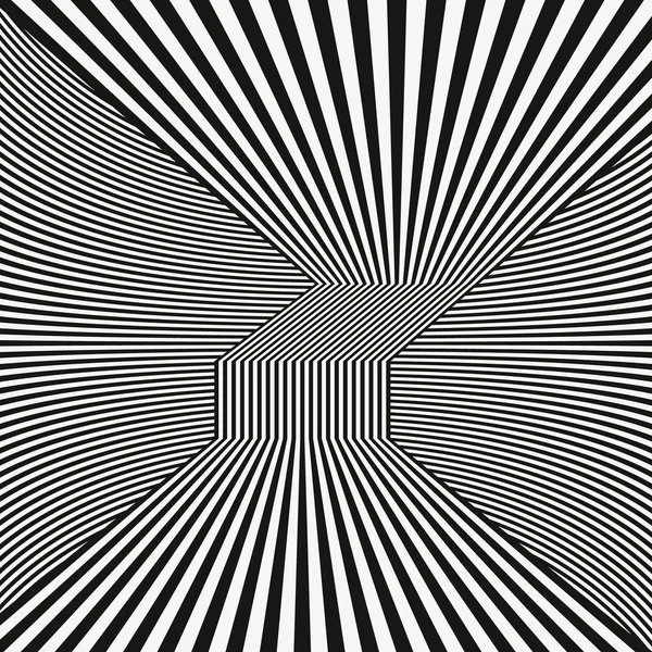 Diseño abstracto óptico de banda de onda mobia en blanco y negro. efecto óptico mobius movimiento de diseño de banda de onda — Vector de stock
