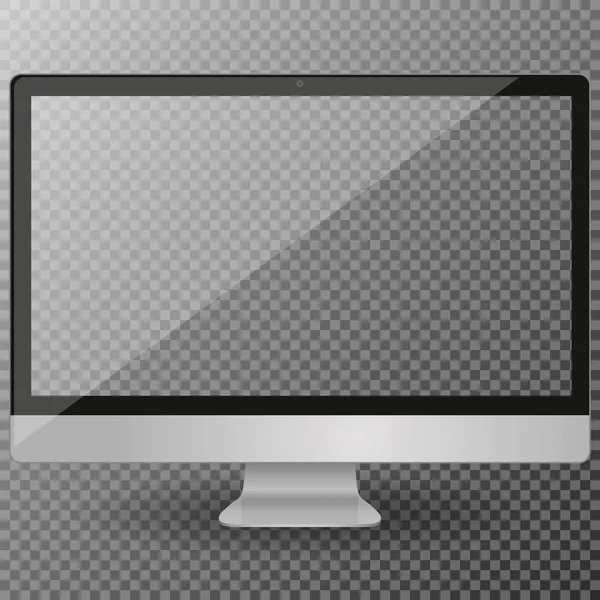 Компьютерный дисплей с чистым экраном изолирован на прозрачном фоне — стоковый вектор