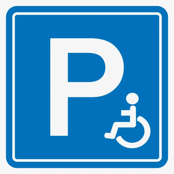 ベクトルは、青の背景に車椅子シンボルを無効に. — ストックベクタ