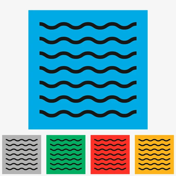 Su dalgaları işareti simgesi. Sel sembol. Yuvarlak renkli 11 düğmeleri. Vektör — Stok Vektör